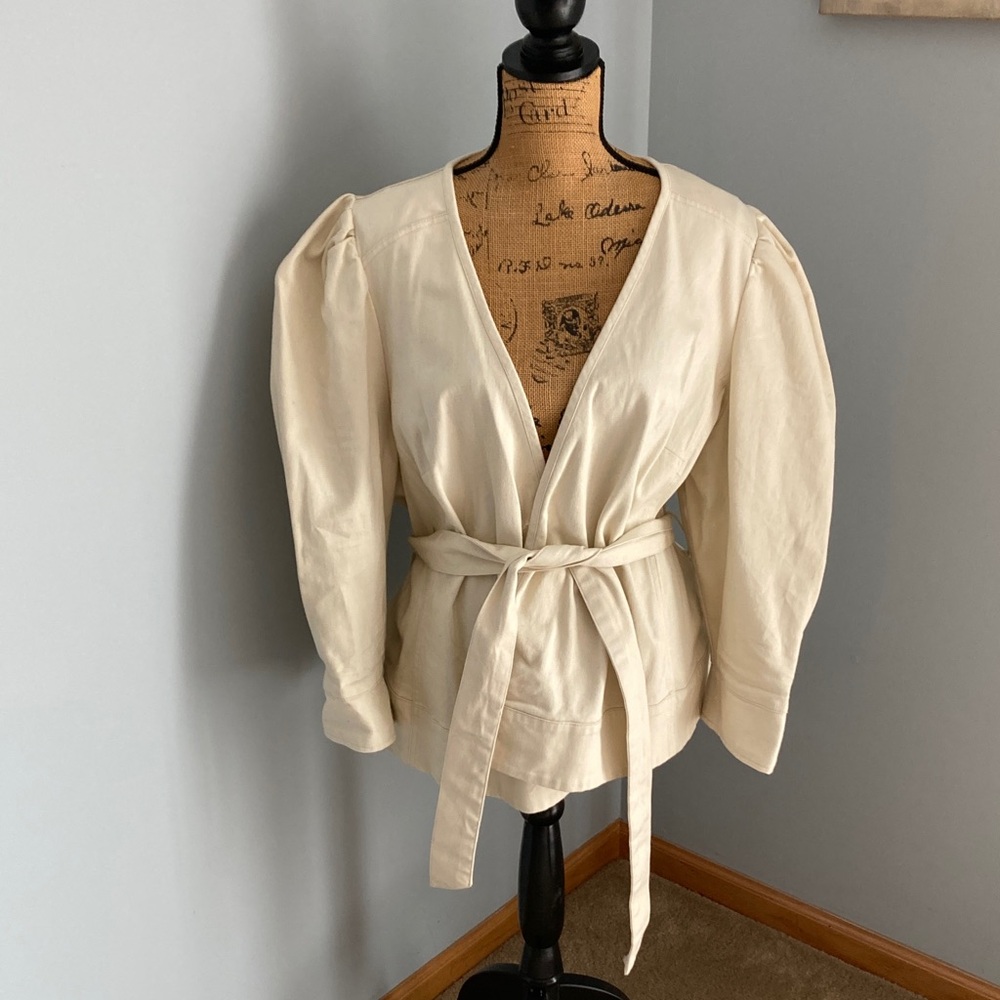 Who What Wear Off-White Belted Blazer